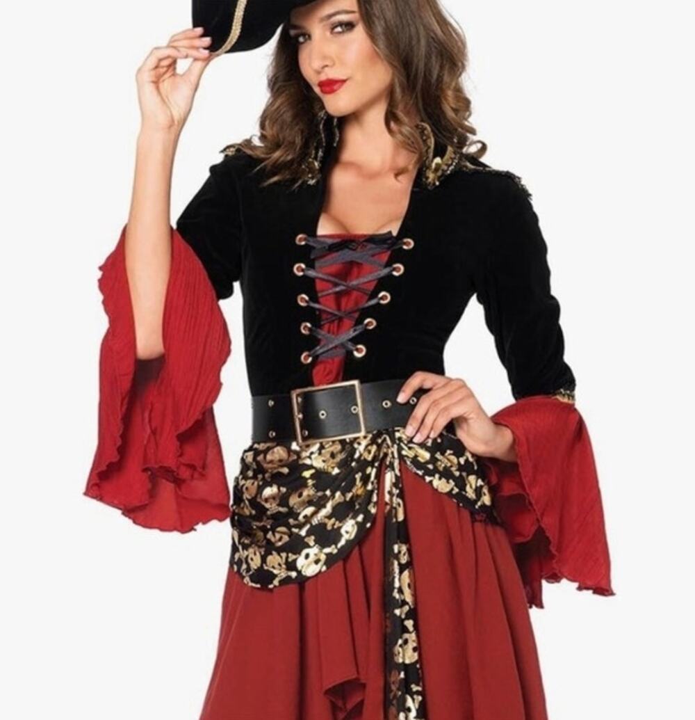 Leg Avenue Women's Halloween Cruel Seas Pirate Captain Dress Costume Small
